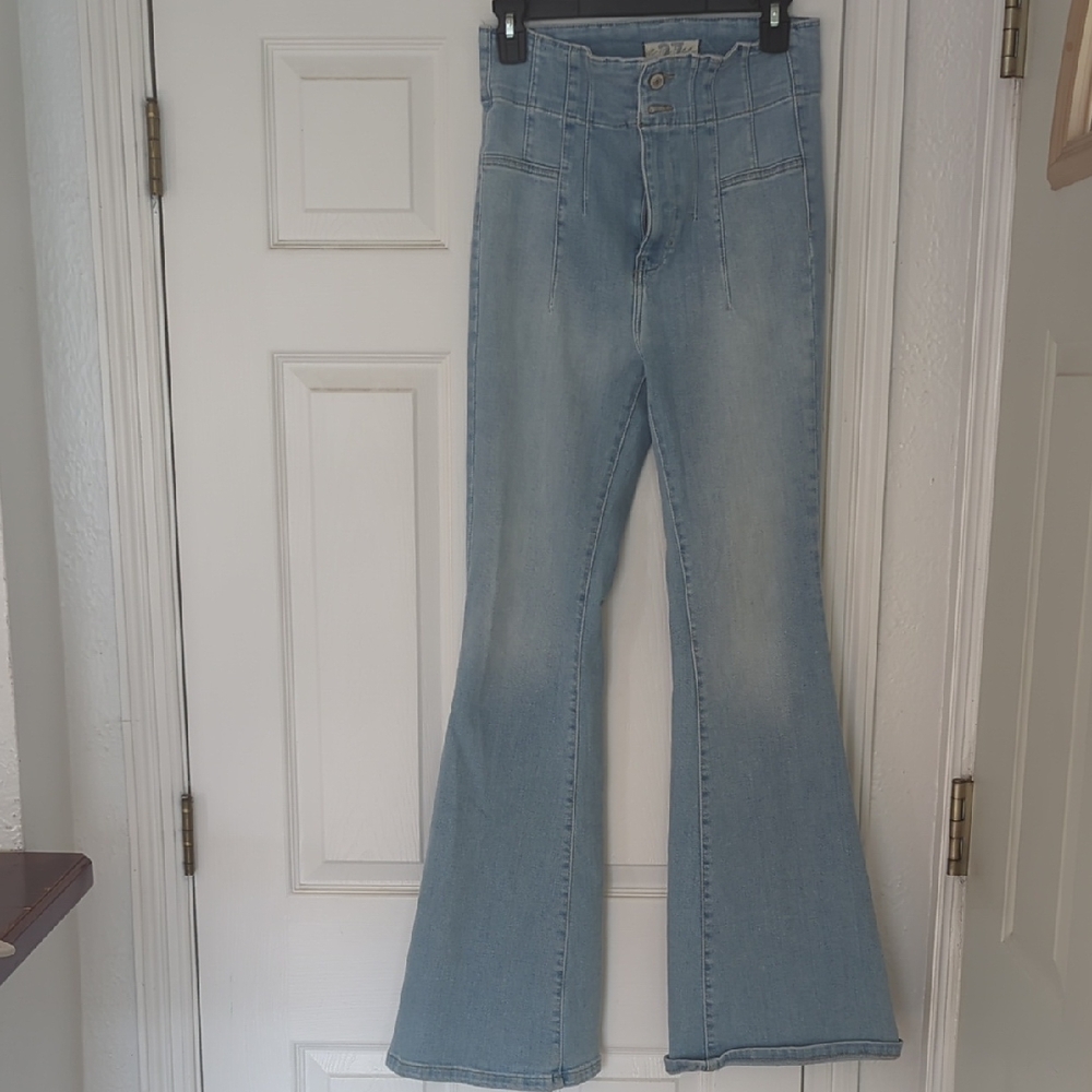 Free People light Blue High-Rise Jayde Flare